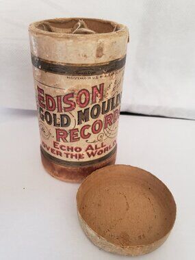Antique 1904 Edison Gold Moulded Record Box Only - Echo All Over the World
